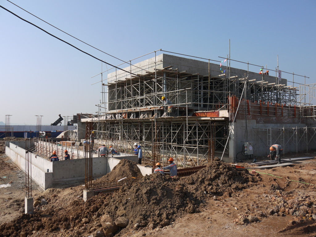 January 2015. Construction progress of the rough.