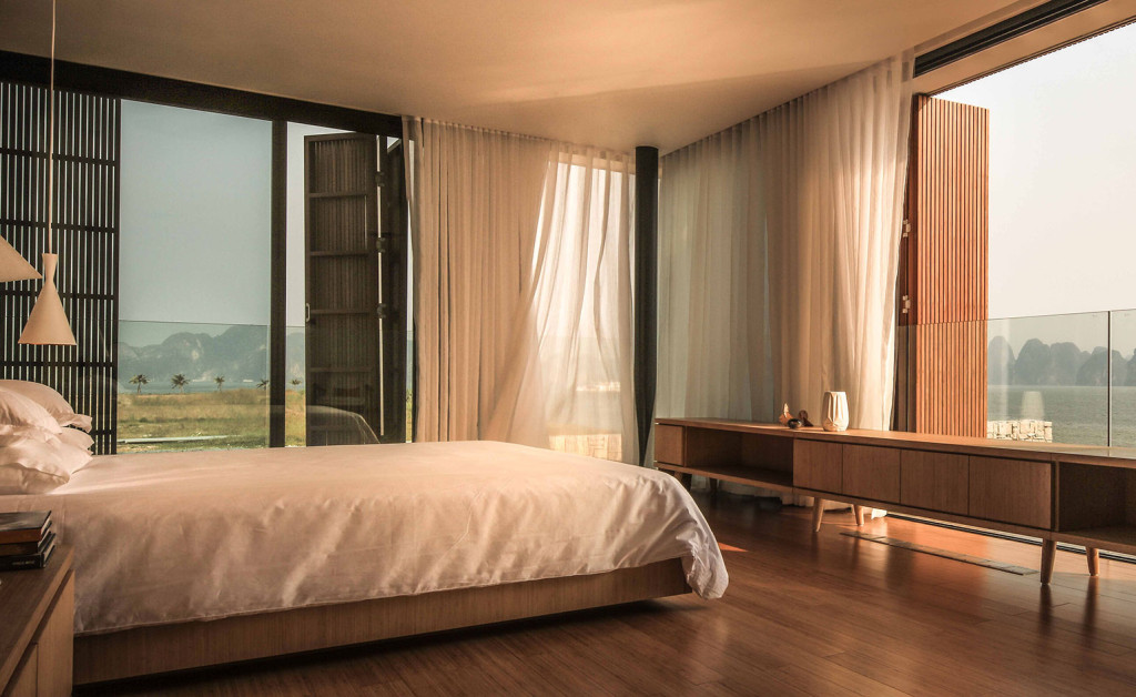 The units' interior spaces are framed in locally sourced material 